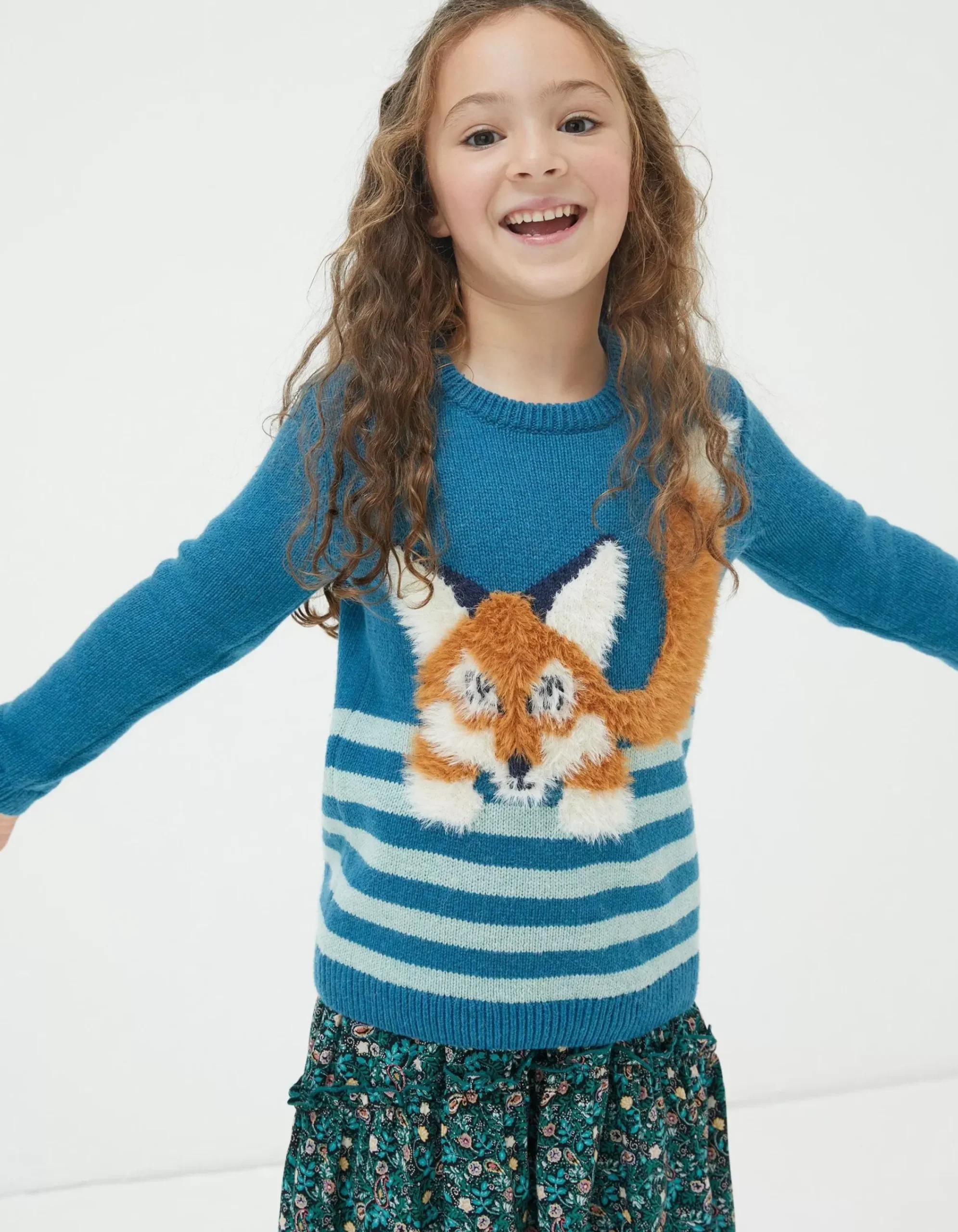 Girls FatFace View All|Felicity Fox Knitted Jumper