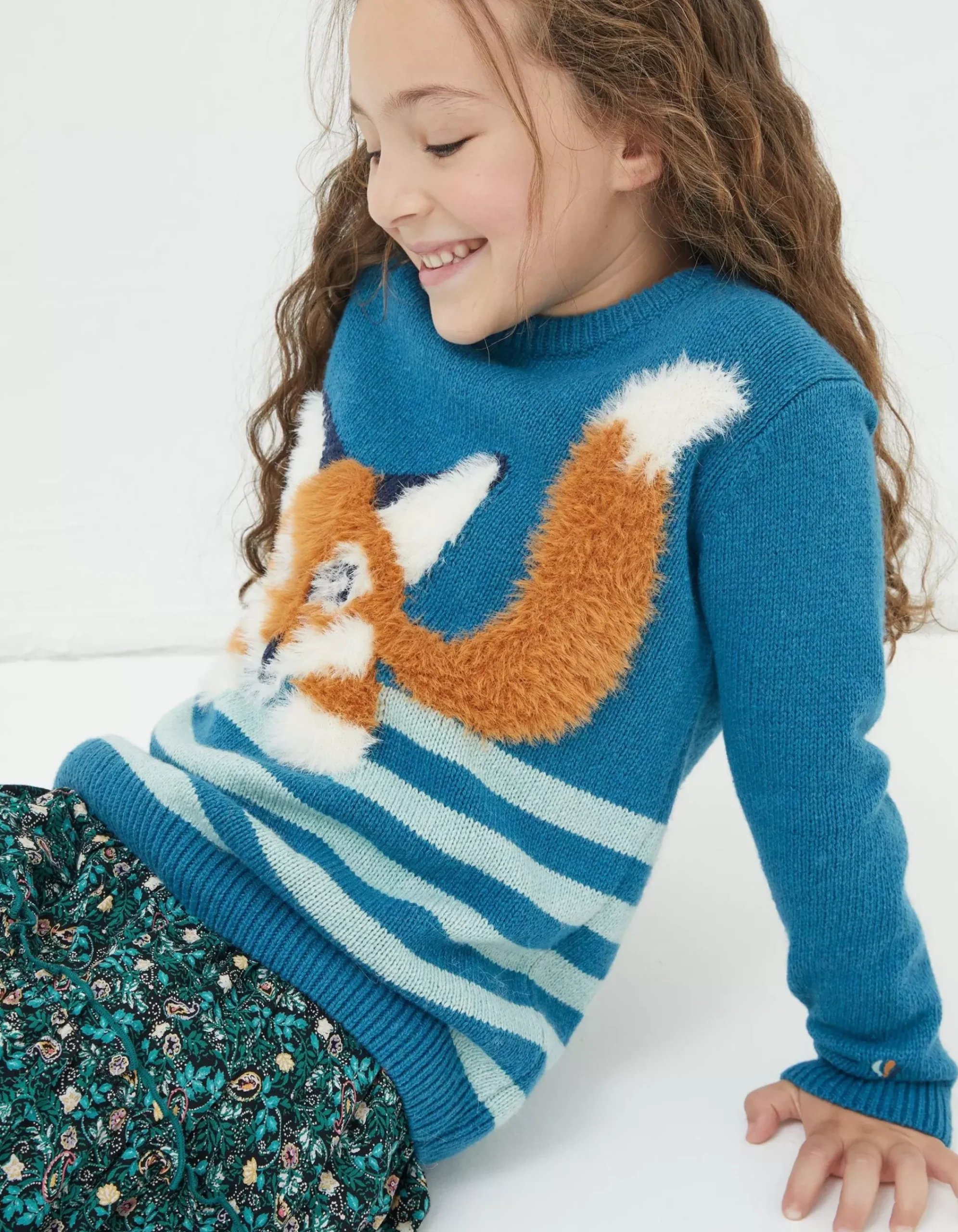 Girls FatFace View All|Felicity Fox Knitted Jumper