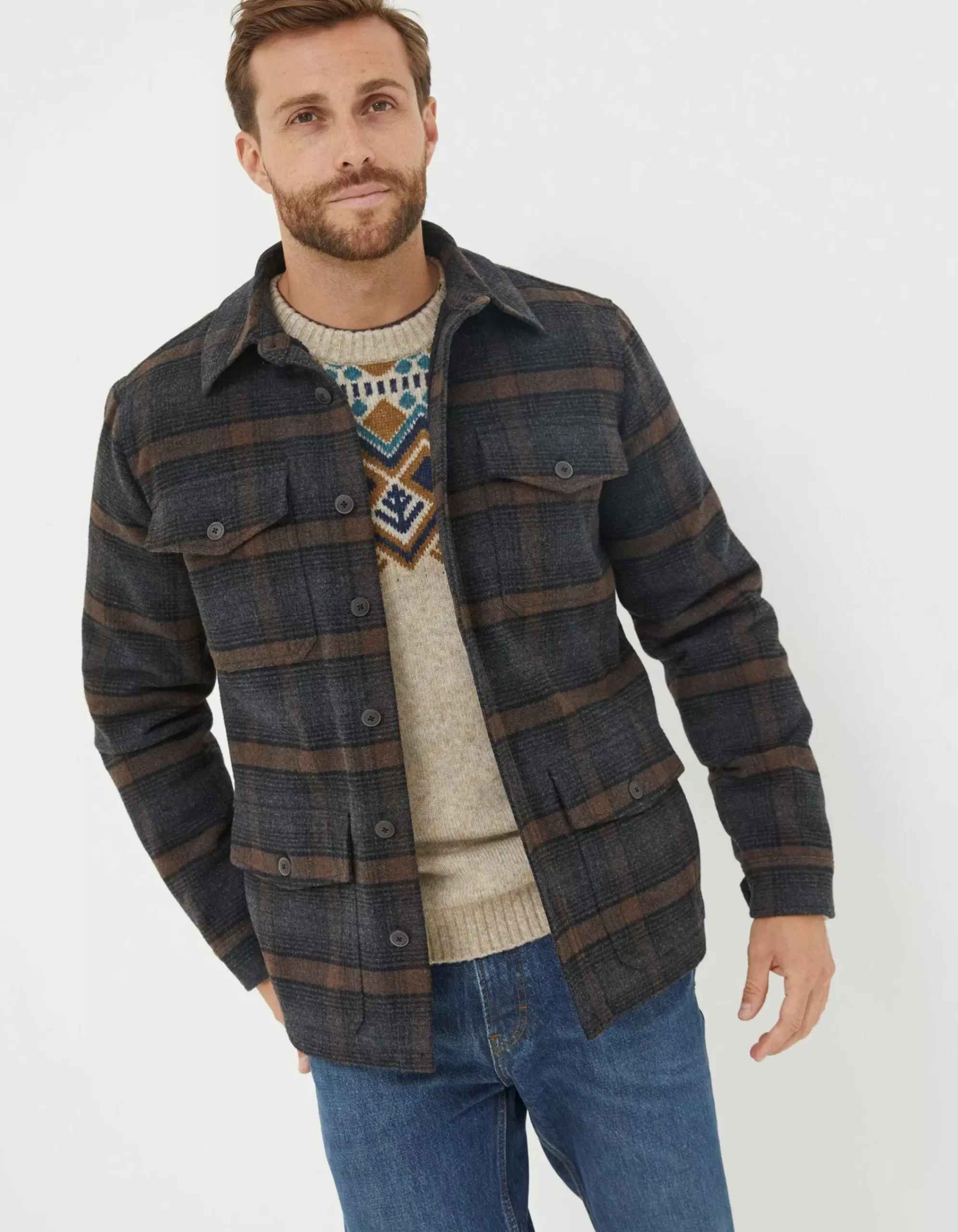Men FatFace View All|Fjord Ombre Overshirt
