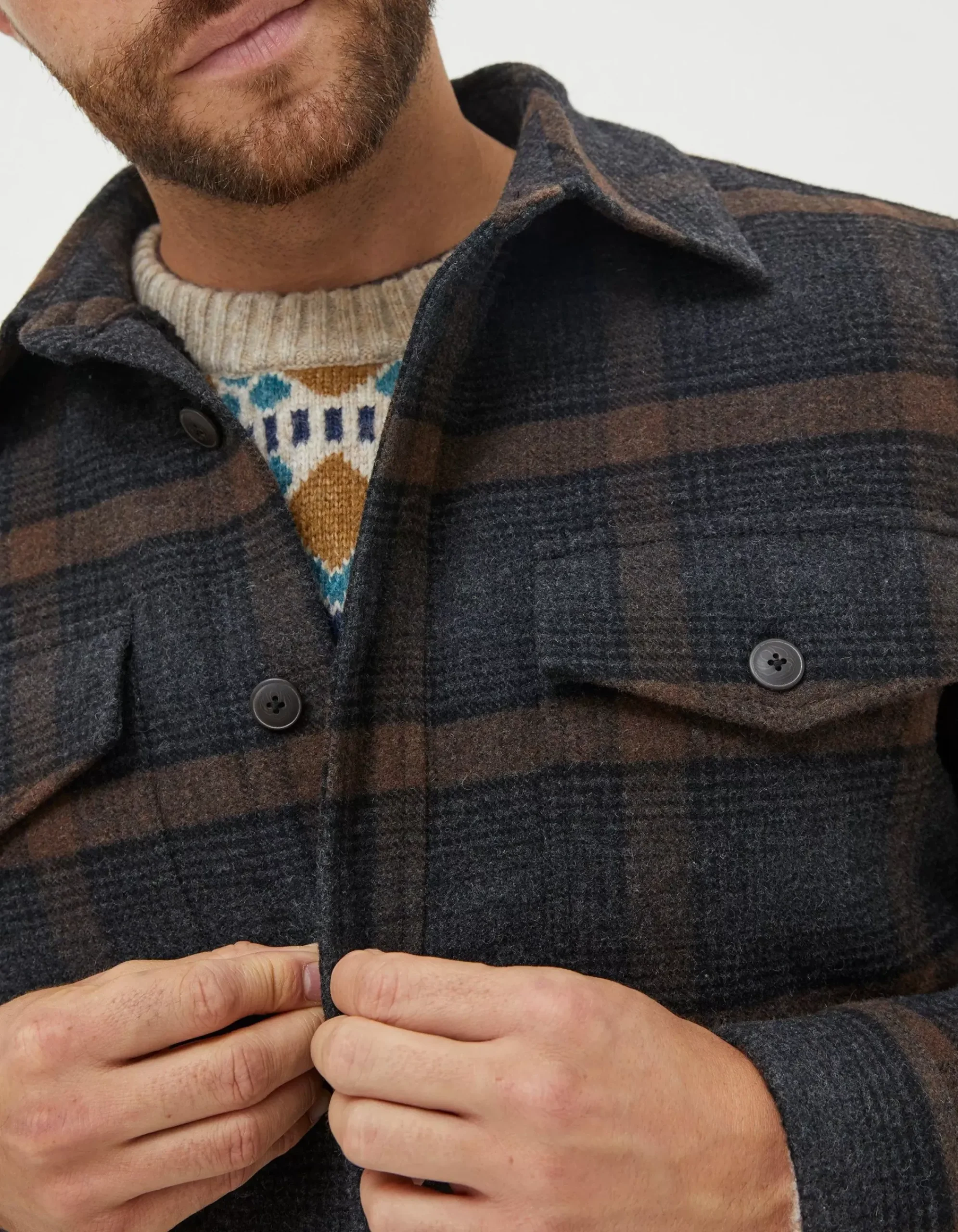 Men FatFace View All|Fjord Ombre Overshirt