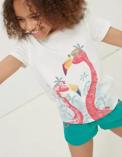 Girls FatFace View All|Flamingo Graphic T Shirt