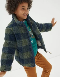 Boys FatFace View All|Fleece Check Jacket