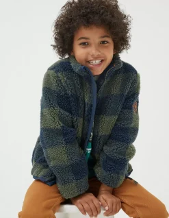 Boys FatFace View All|Fleece Check Jacket
