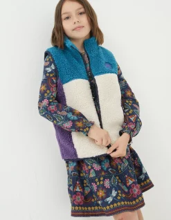 Girls FatFace View All|Fleece Colourblock Gilet