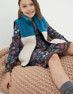 Girls FatFace View All|Fleece Colourblock Gilet