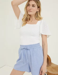 Women FatFace Shorts|Flippy Textured Spot Shorts