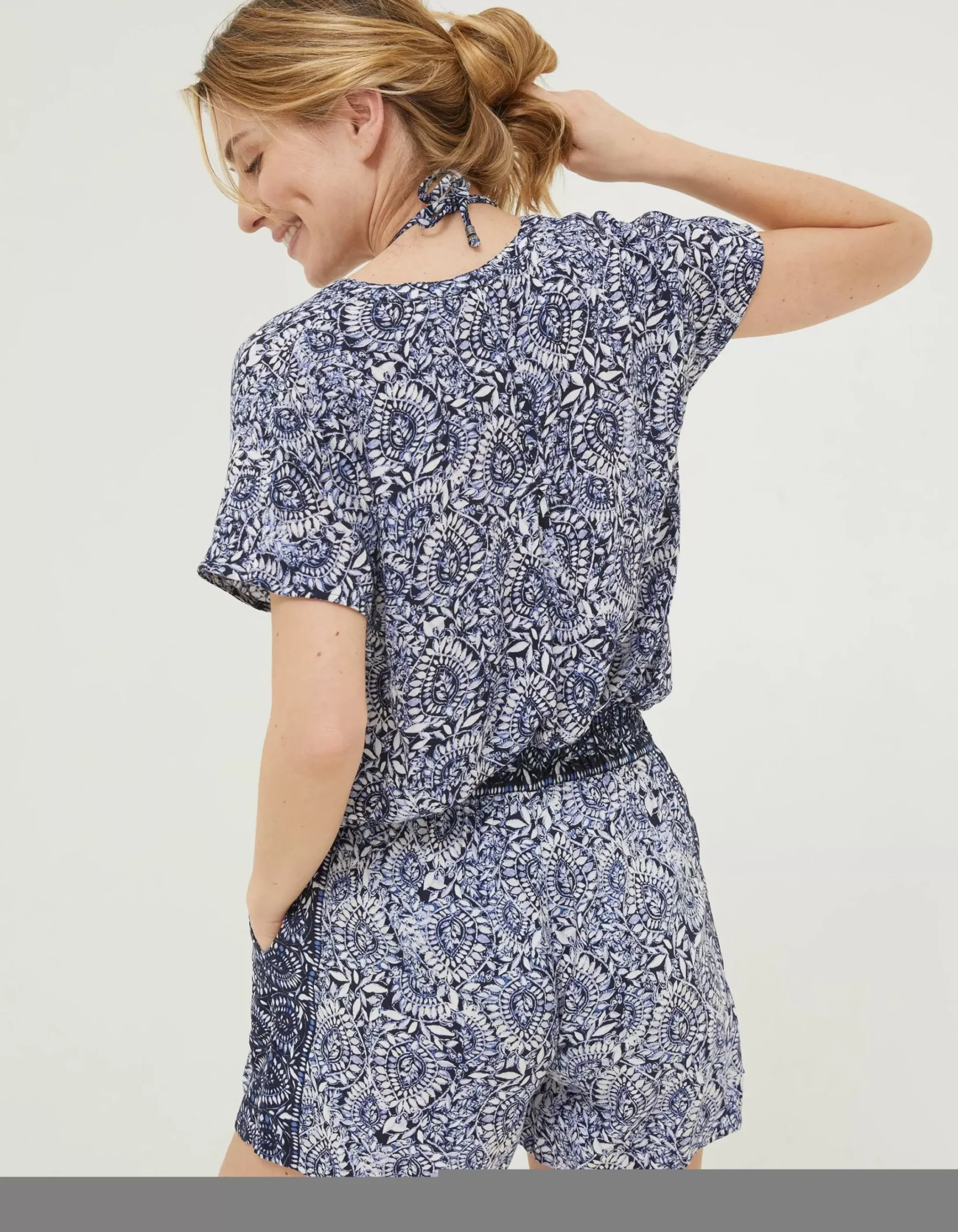 Women FatFace Shorts|Flippy Watercolour Batik Shorts
