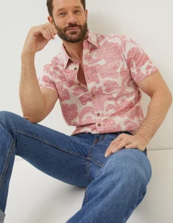 Men FatFace Shirts|Floral Block Print Shirt
