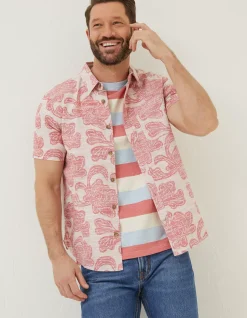Men FatFace Shirts|Floral Block Print Shirt