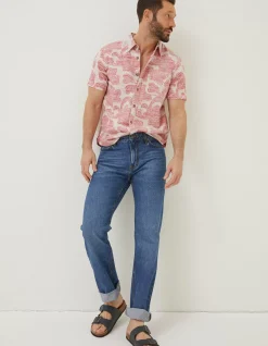 Men FatFace Shirts|Floral Block Print Shirt