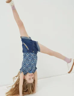 Girls FatFace View All|Floral Embroidered Denim Shorts