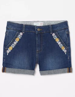 Girls FatFace View All|Floral Embroidered Denim Shorts