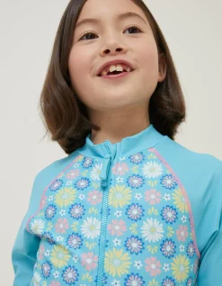 Girls FatFace View All|Floral Long Sleeve Swimsuit