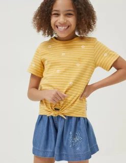 Girls FatFace View All|Floral Stripe Jersey T-Shirt