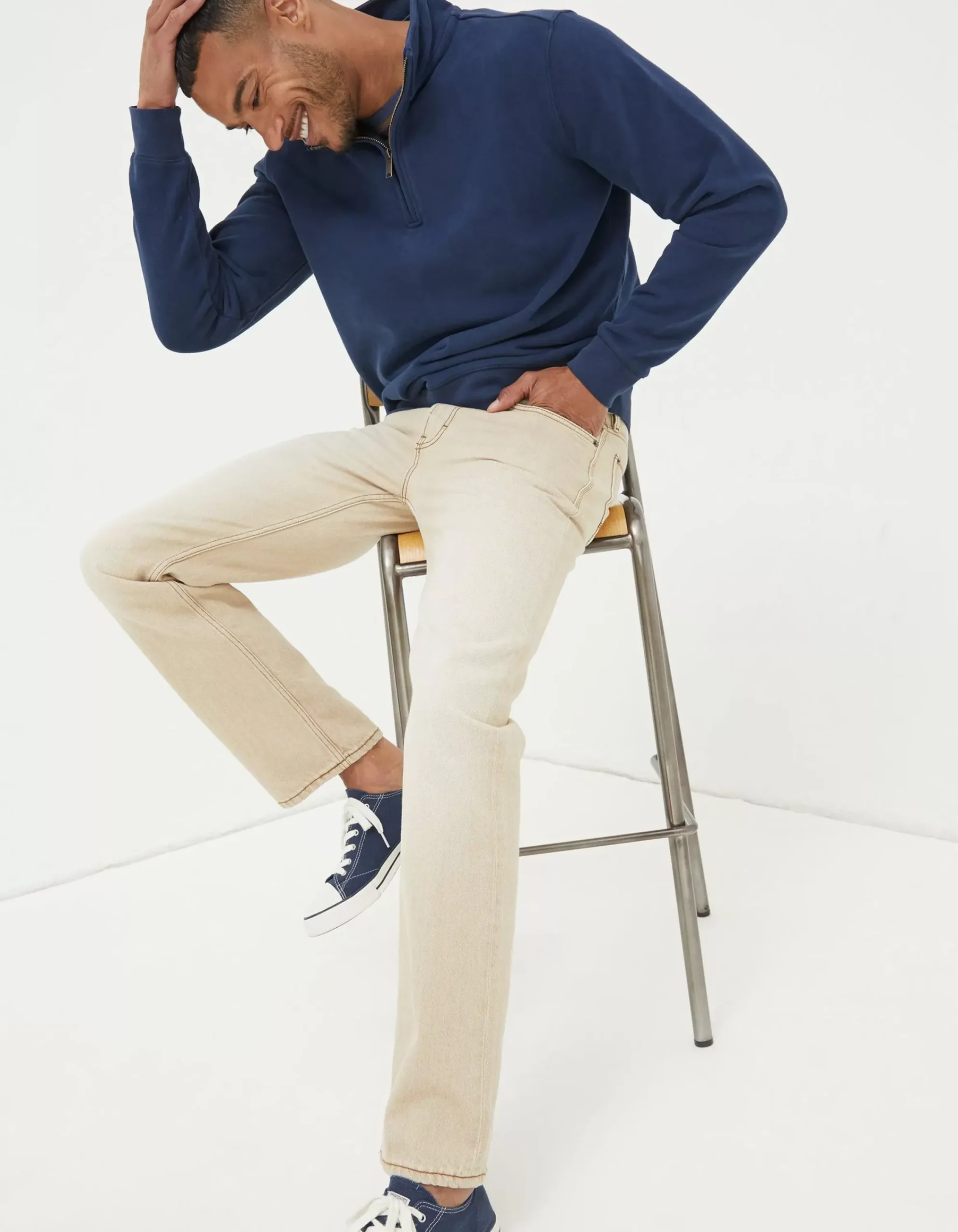 Men FatFace View All|Fowey Half Neck Sweatshirt