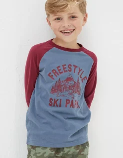 Boys FatFace View All|Freestyle Ski Raglan T-Shirt