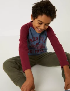 Boys FatFace View All|Freestyle Ski Raglan T-Shirt