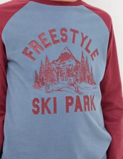 Boys FatFace View All|Freestyle Ski Raglan T-Shirt