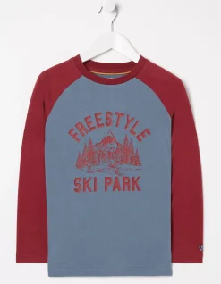 Boys FatFace View All|Freestyle Ski Raglan T-Shirt