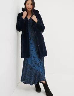 Women FatFace Coats & Jackets|Freya Faux Fur Long Coat