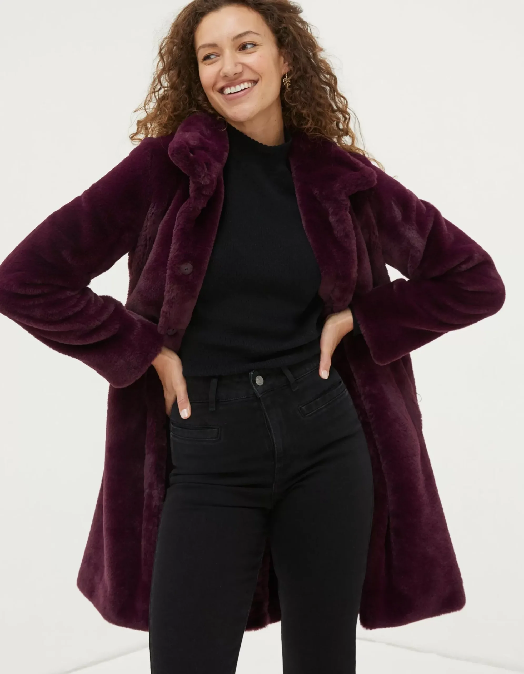 Women FatFace Coats & Jackets|Freya Faux Fur Long Coat