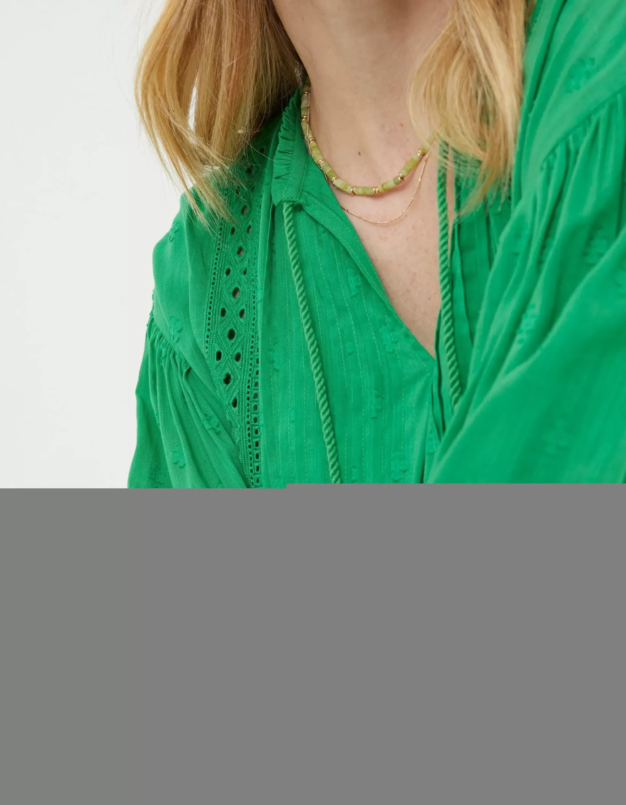 Women FatFace Shirts & Blouses|Freya Green Lace Blouse