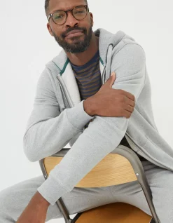 Men FatFace View All|Frome Textured Zip-Up Hoodie