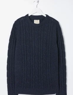 Men FatFace Knitwear|Funtley Cable Crew Jumper