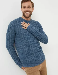 Men FatFace View All|Funtley Cable Crew Jumper