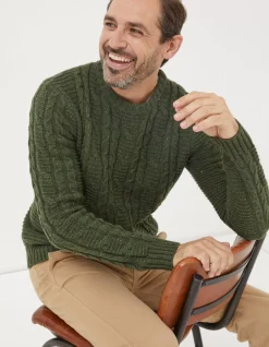 Men FatFace View All|Funtley Cable Crew Jumper