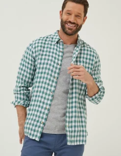 Men FatFace Shirts|Gingham Linen Shirt