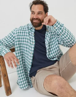 Men FatFace Shirts|Gingham Linen Shirt