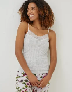 Women FatFace View All|Grey Lace V-Neck Vest
