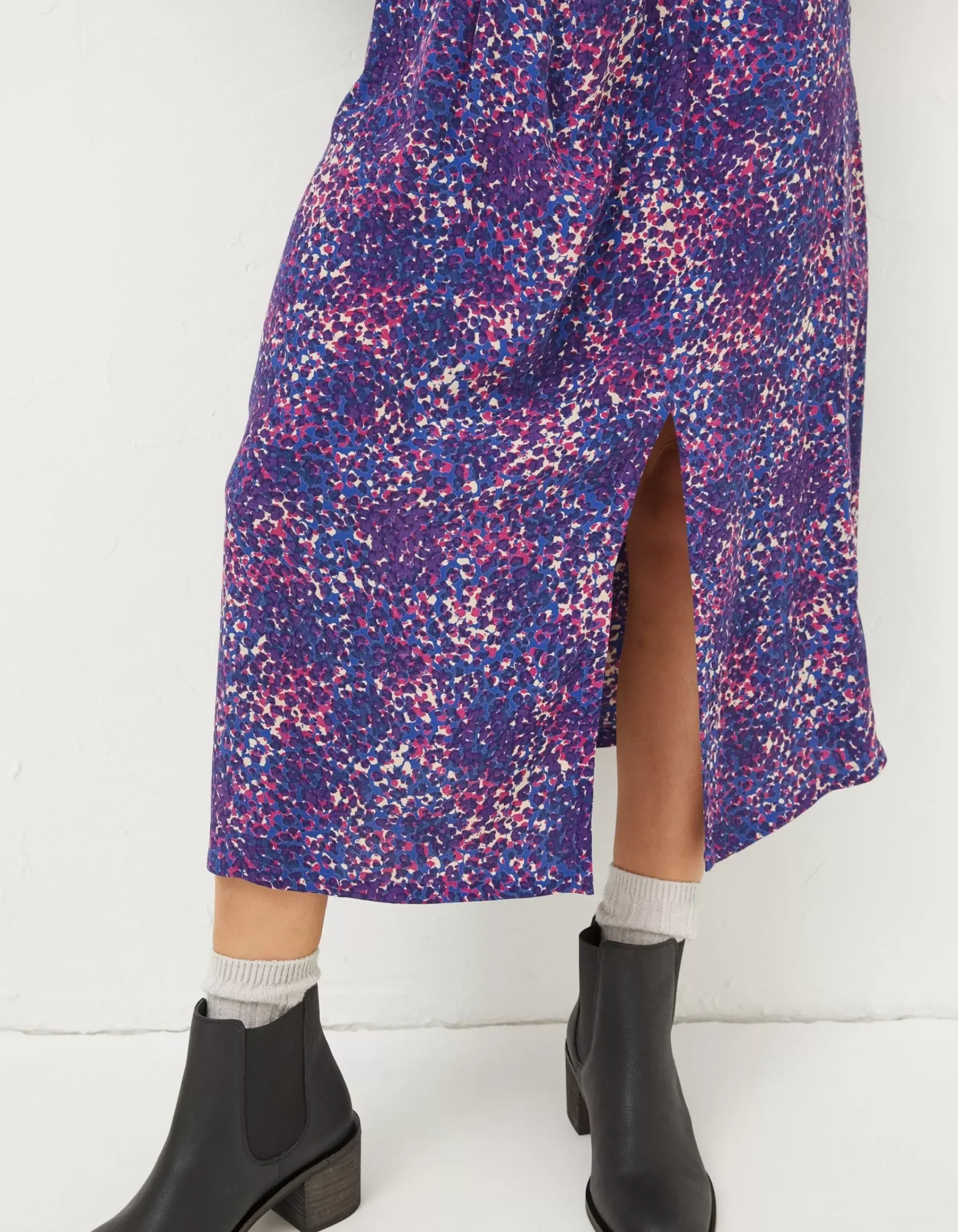 Women FatFace Dresses|Haldon Layered Spot Midi Dress
