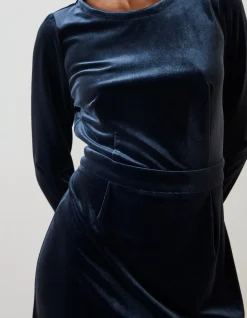 Women FatFace Dresses|Haldon Velvet Midi Dress