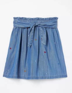 Girls FatFace View All|Hallie Flower Embroidered Tie Skirt