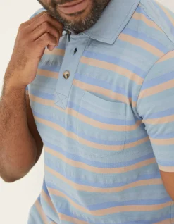 Men FatFace T-Shirts|Harlyn Textured Stripe Polo