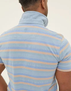 Men FatFace T-Shirts|Harlyn Textured Stripe Polo
