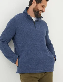 Men FatFace Sweatshirts & Hoodies|Haxby Fleece Half Neck Sweatshirt