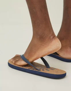 Men FatFace View All|Henley Cork Logo Flip Flops