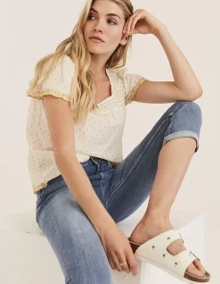 Women FatFace Trousers & Leggings|Hertford Skinny Denim Capri Crops