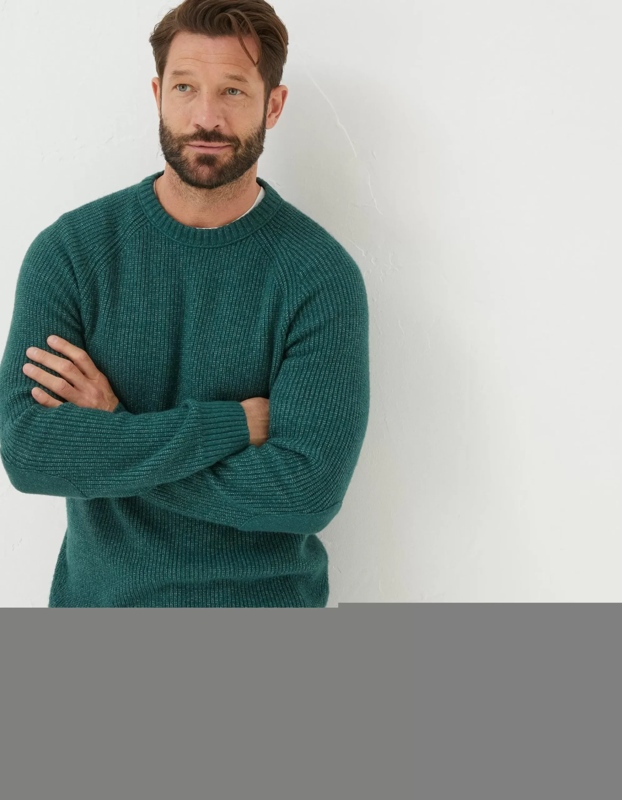 Men FatFace Knitwear|Hinton Crew Neck Jumper