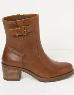 Women FatFace View All|Hollie Mid Heel Leather Boots