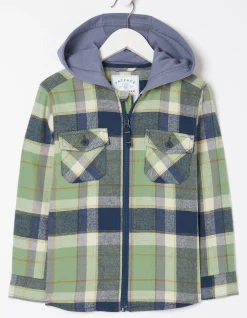 Boys FatFace View All|Hooded Check Shacket