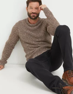 Men FatFace Knitwear|Hove Crew Jumper