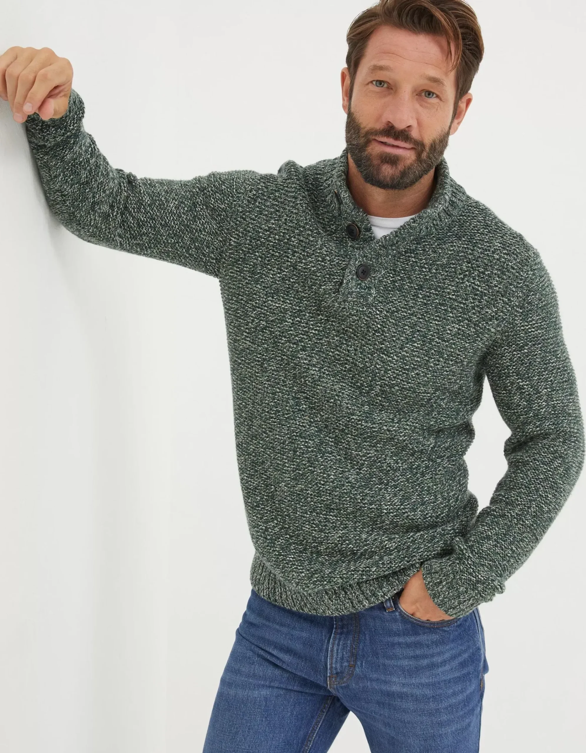 Men FatFace View All|Hove Half Neck Jumper