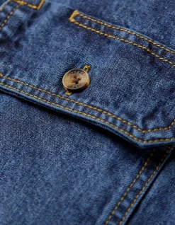 Men FatFace View All|Indigo Denim Grandad Shirt