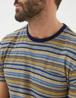 Men FatFace View All|Indigo Multi Stripe T-Shirt