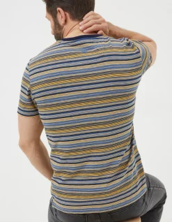 Men FatFace View All|Indigo Multi Stripe T-Shirt