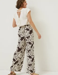 Women FatFace Trousers & Leggings|Isla Ikat Wide Leg Trouser